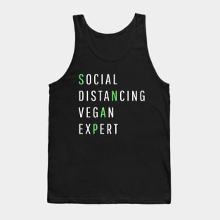 Funny Vegan Social Distancing Expert Tank Top